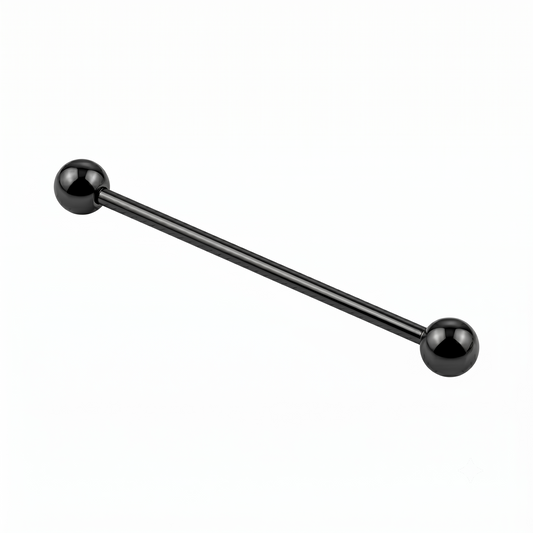 Industrial Bar Barbell Scaffold Bar Piercing Barbell Schwarz 38mm