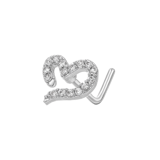 Crystal Heart Design Nose Stud