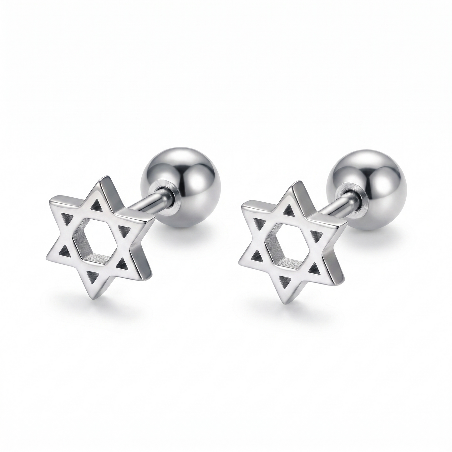 Star Of David Ear Stud Pair