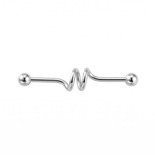 Spiral verdrehtes Industrial Barbell 14G