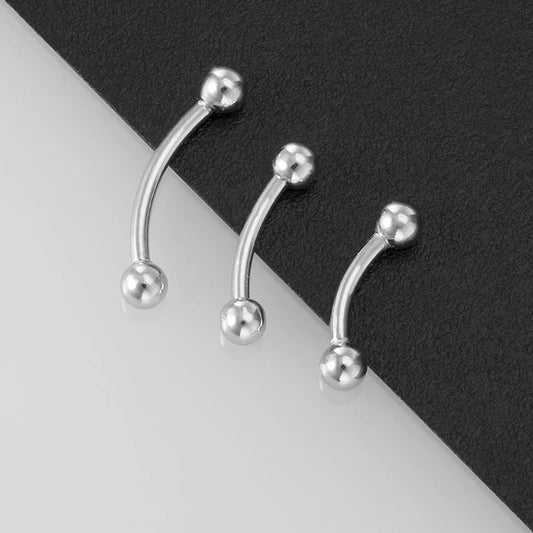 925 Sterling Silver Eyebrow Piercing Curved Barbell 16G