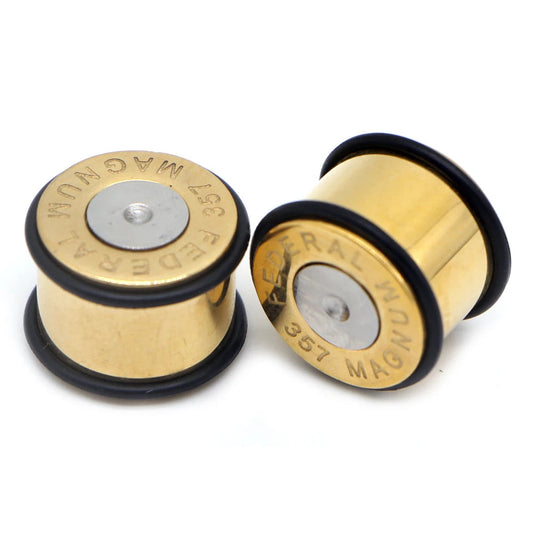 Bullet Shell Solid Ear Plug Tunnel Pair