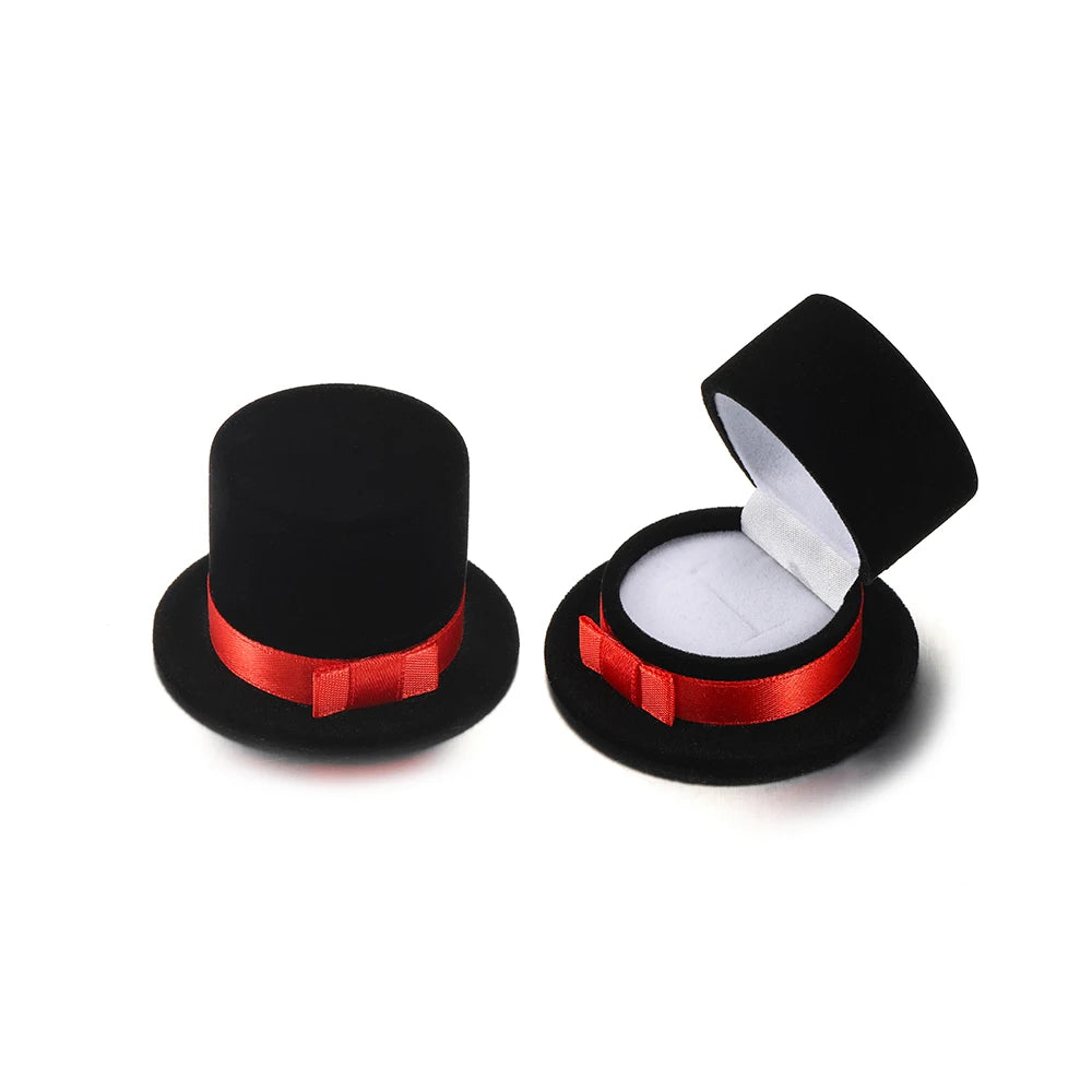 Top Hat Velvet Ring Box