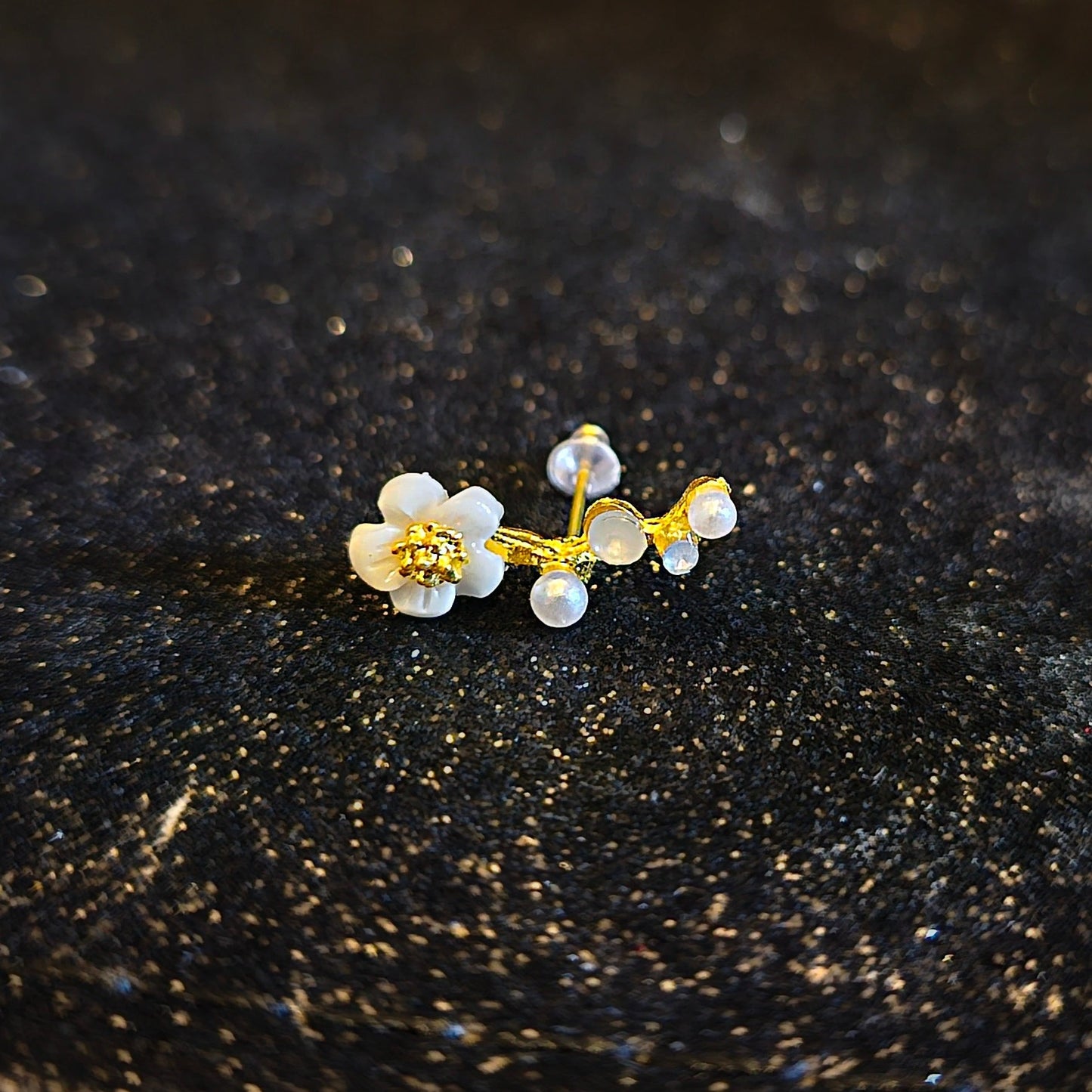 Crystal Flower Climber Ear Studs - Pretty Savage Jewellery