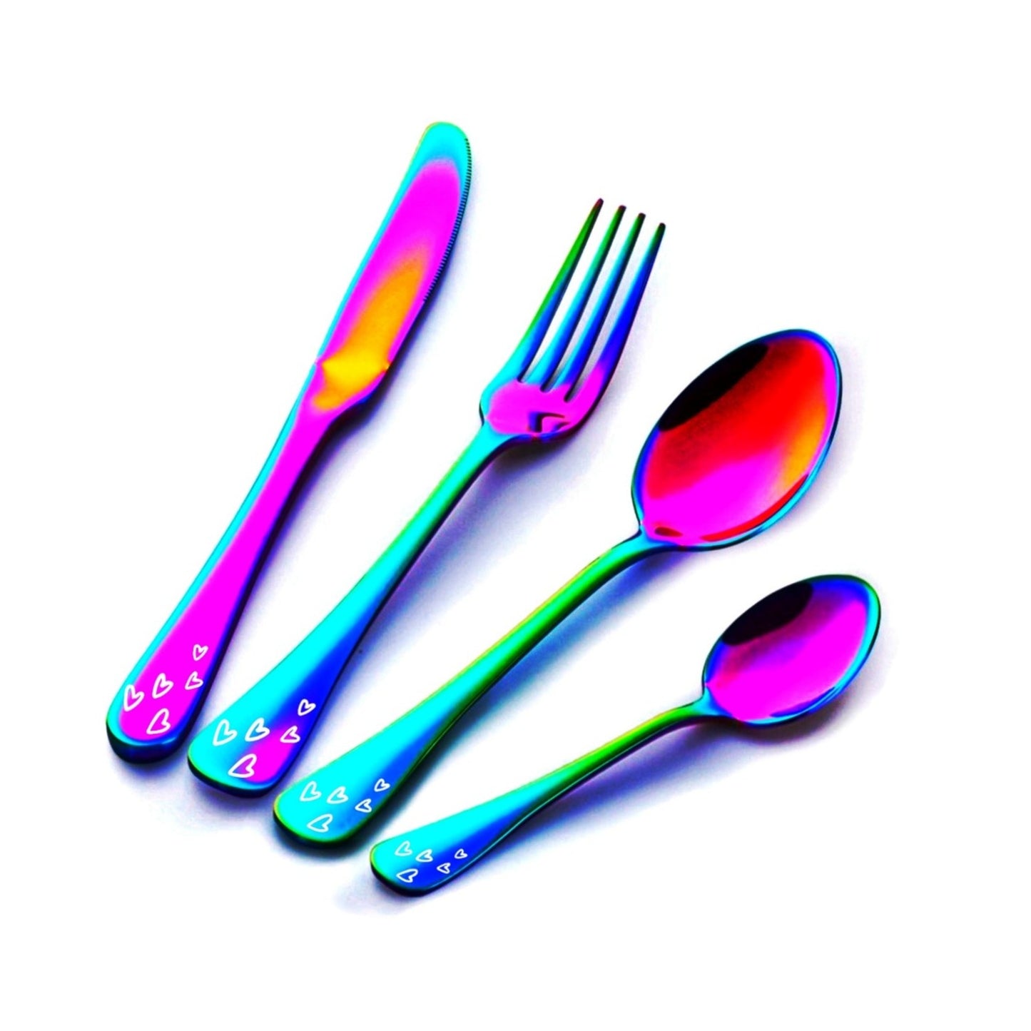 Heart Design 4pc Cutlery Set - Pretty Savage Jewellery