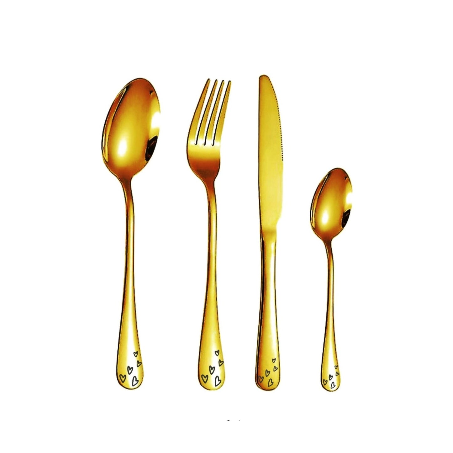 Heart Design 4pc Cutlery Set - Pretty Savage Jewellery