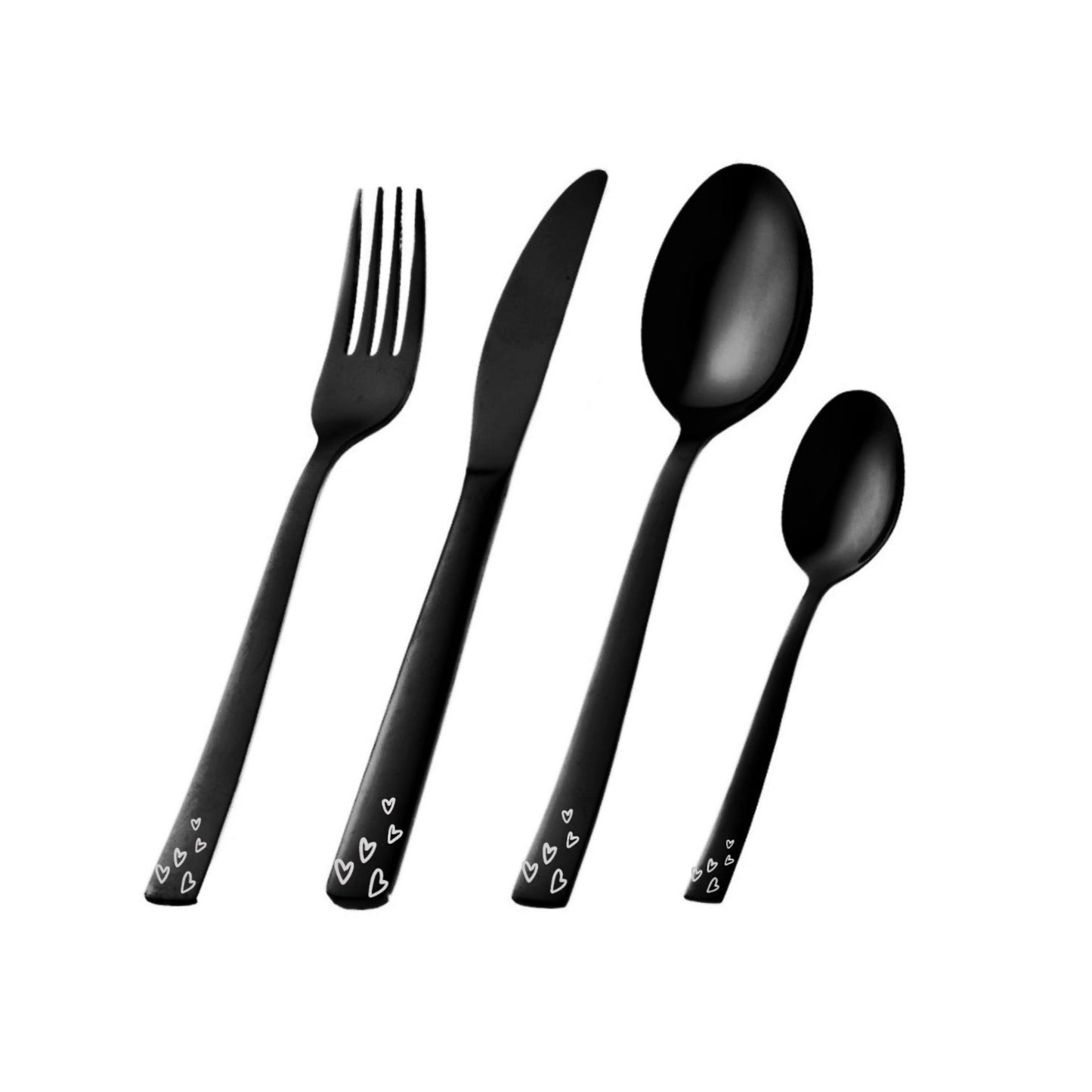 Heart Design 4pc Cutlery Set - Pretty Savage Jewellery