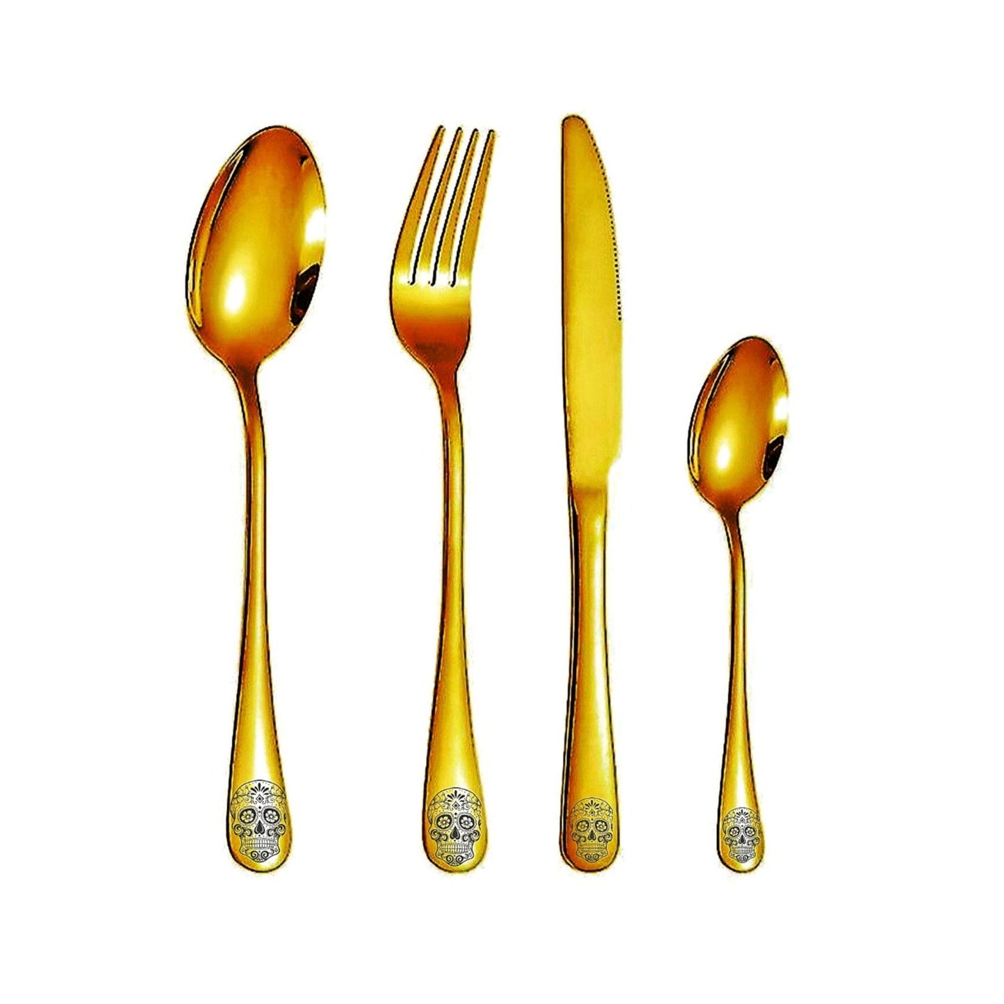 Candy Skull Stainless Steel 4pc Cutlery Set