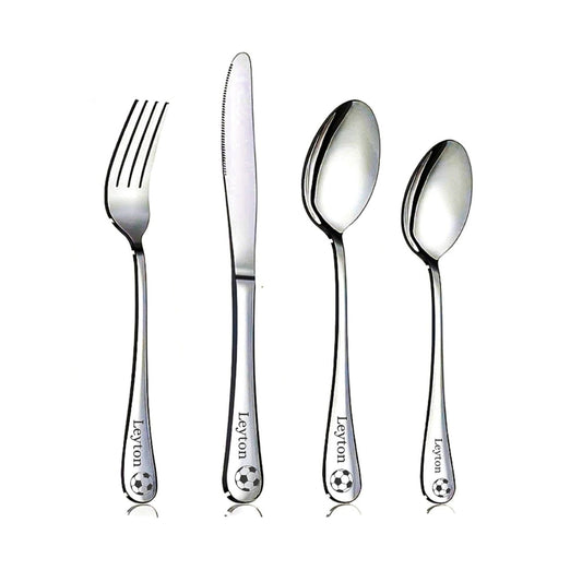 Football 4pc Stainless Steel Cutlery Set