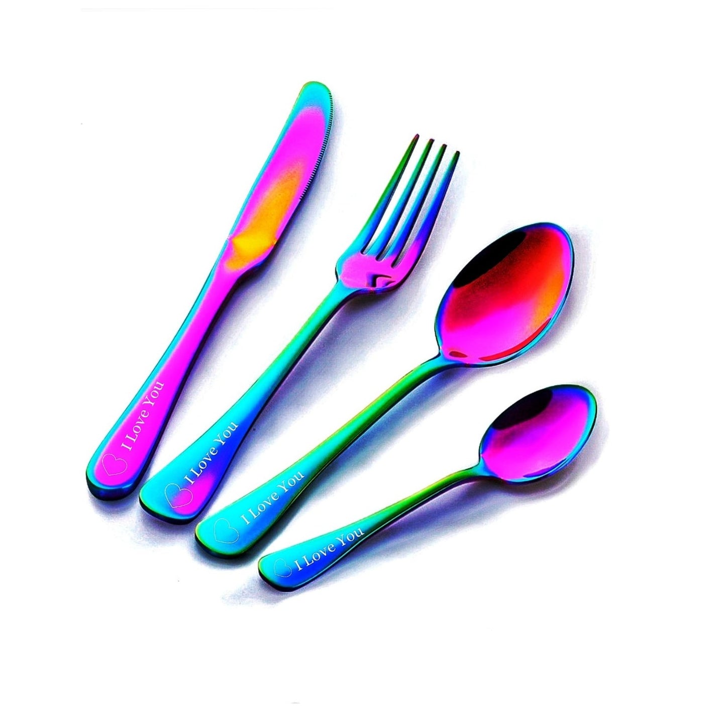 I Love You 4pc Stainless Steel Cutlery Set