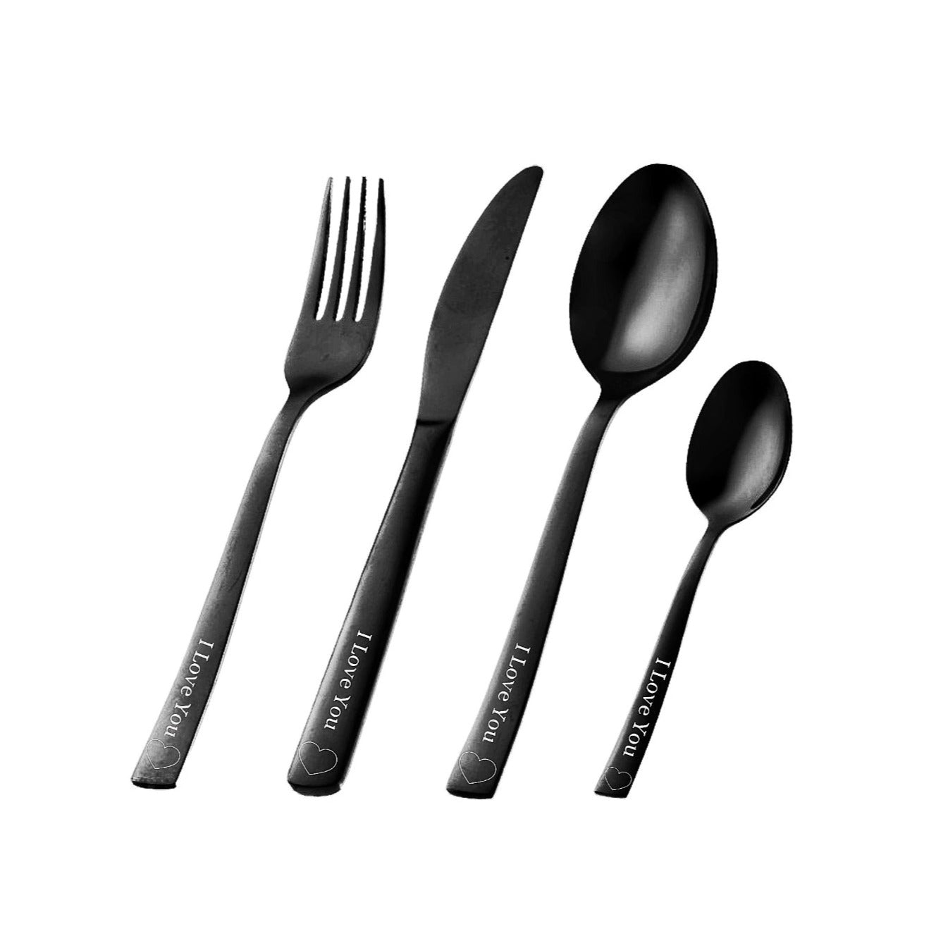 I Love You 4pc Stainless Steel Cutlery Set