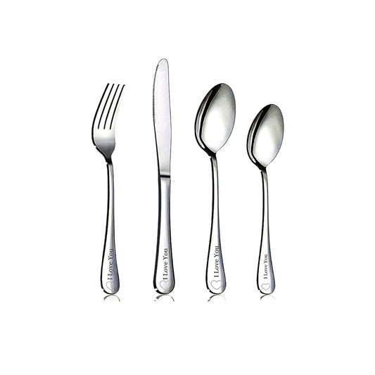 I Love You 4pc Stainless Steel Cutlery Set
