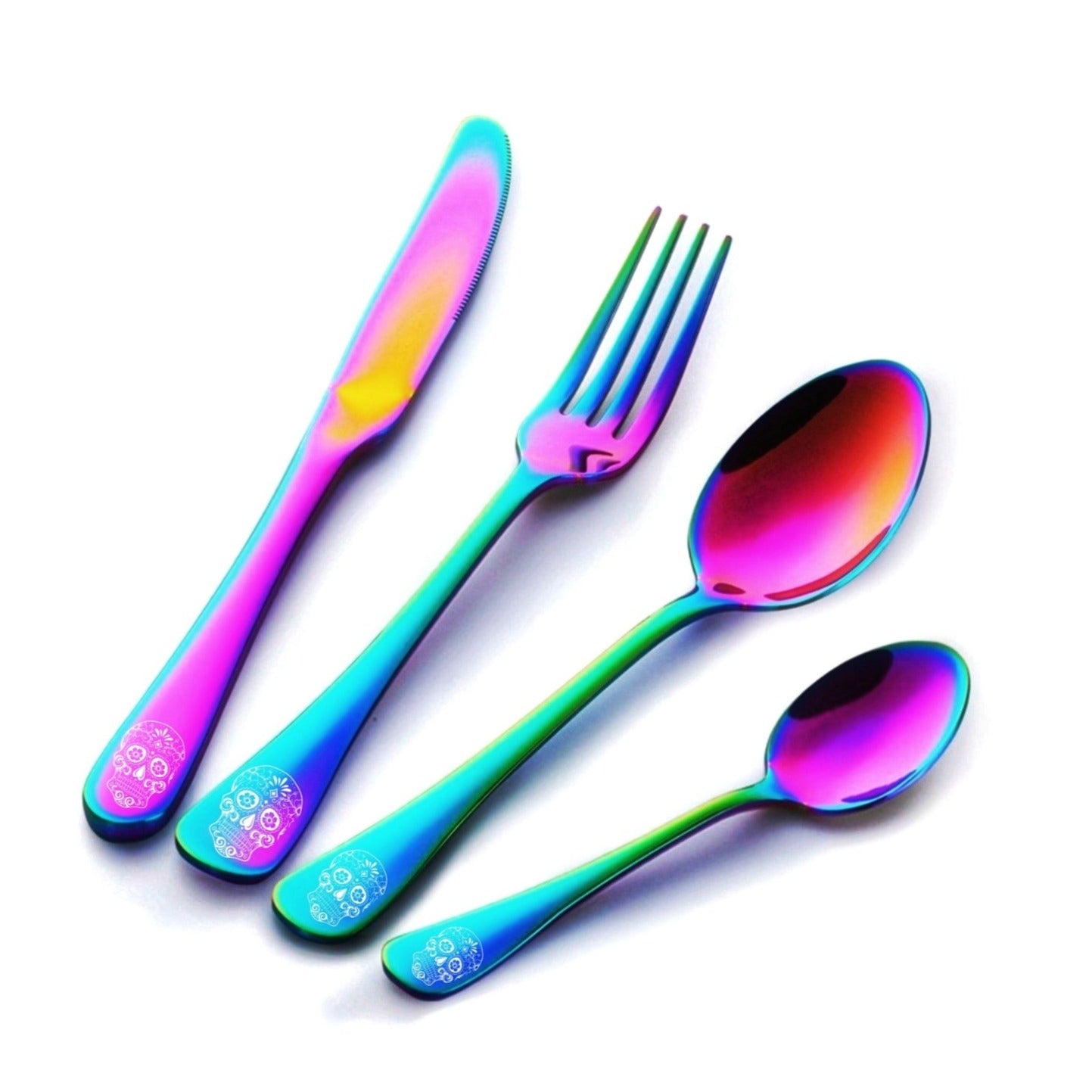 Candy Skull Stainless Steel 4pc Cutlery Set