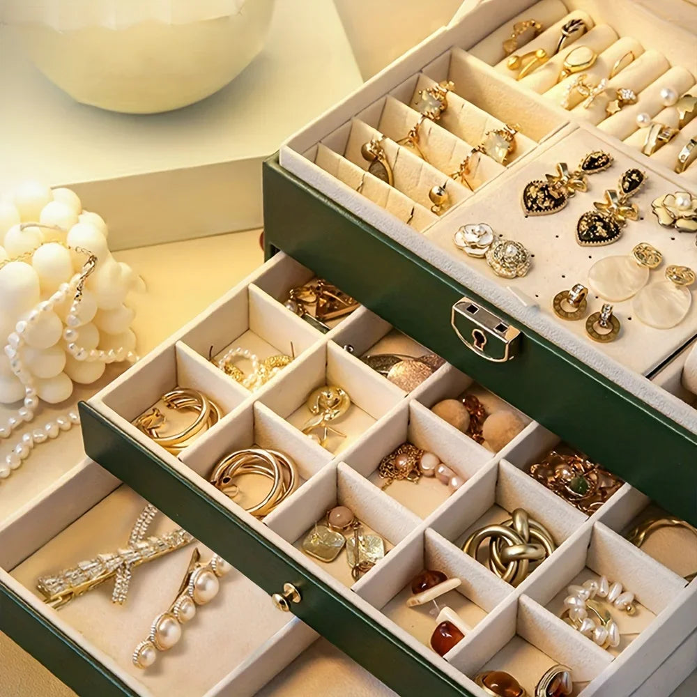 Jewellery Multi-Layer Lockable Storage Box