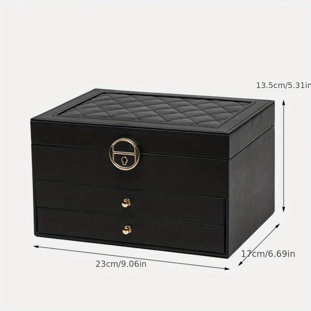 Jewellery Multi-Layer Lockable Storage Box