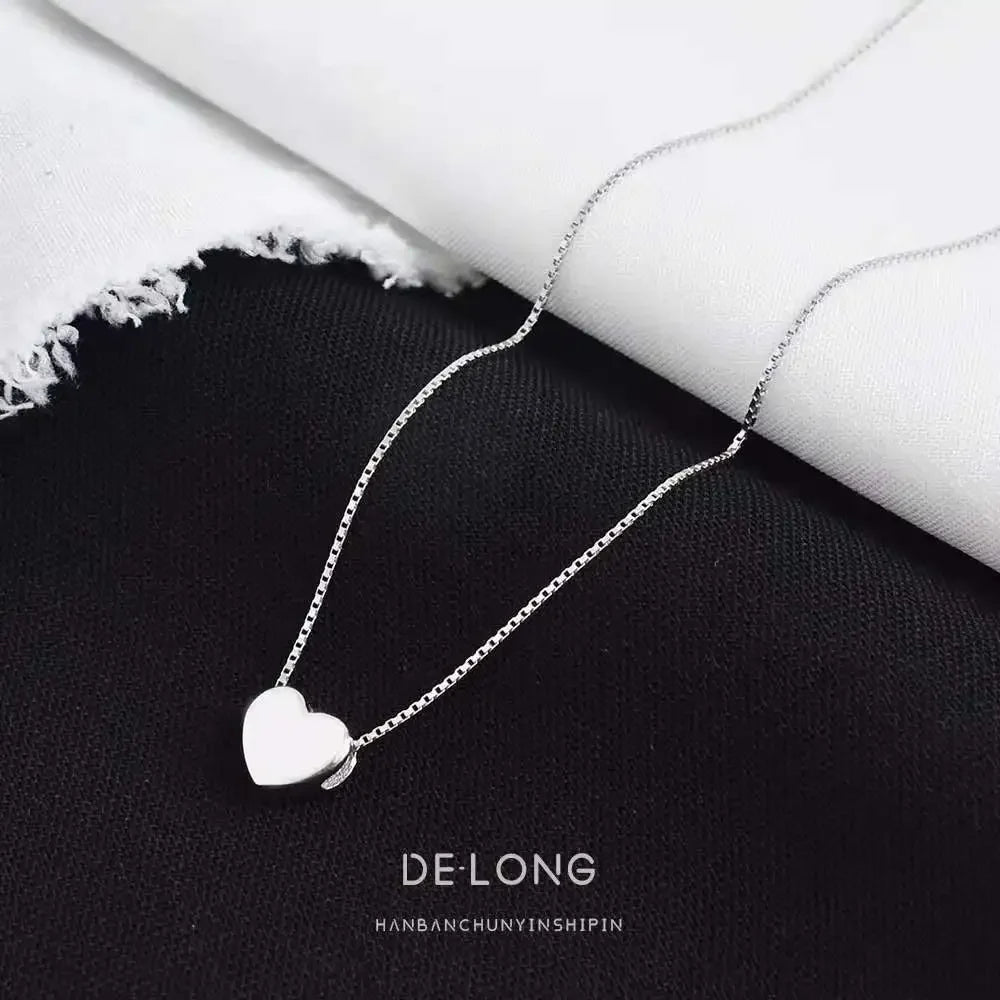 Collier en argent sterling 925 avec cœur massif