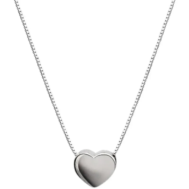 Collier en argent sterling 925 avec cœur massif