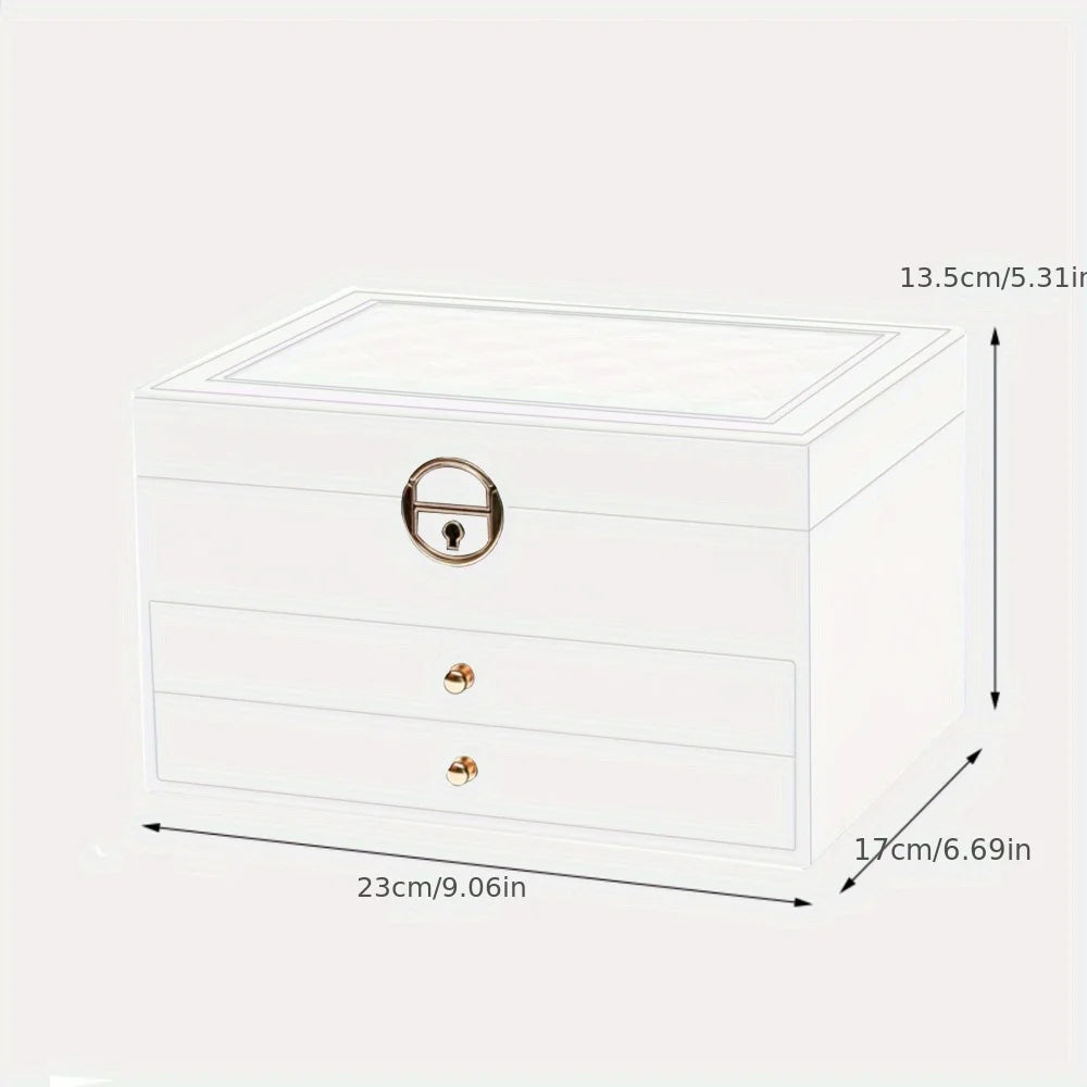 Jewellery Multi-Layer Lockable Storage Box