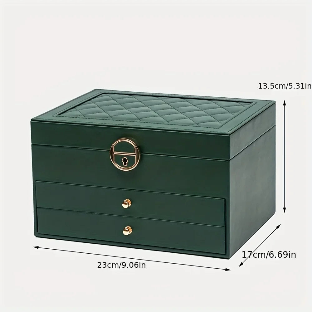 Jewellery Multi-Layer Lockable Storage Box