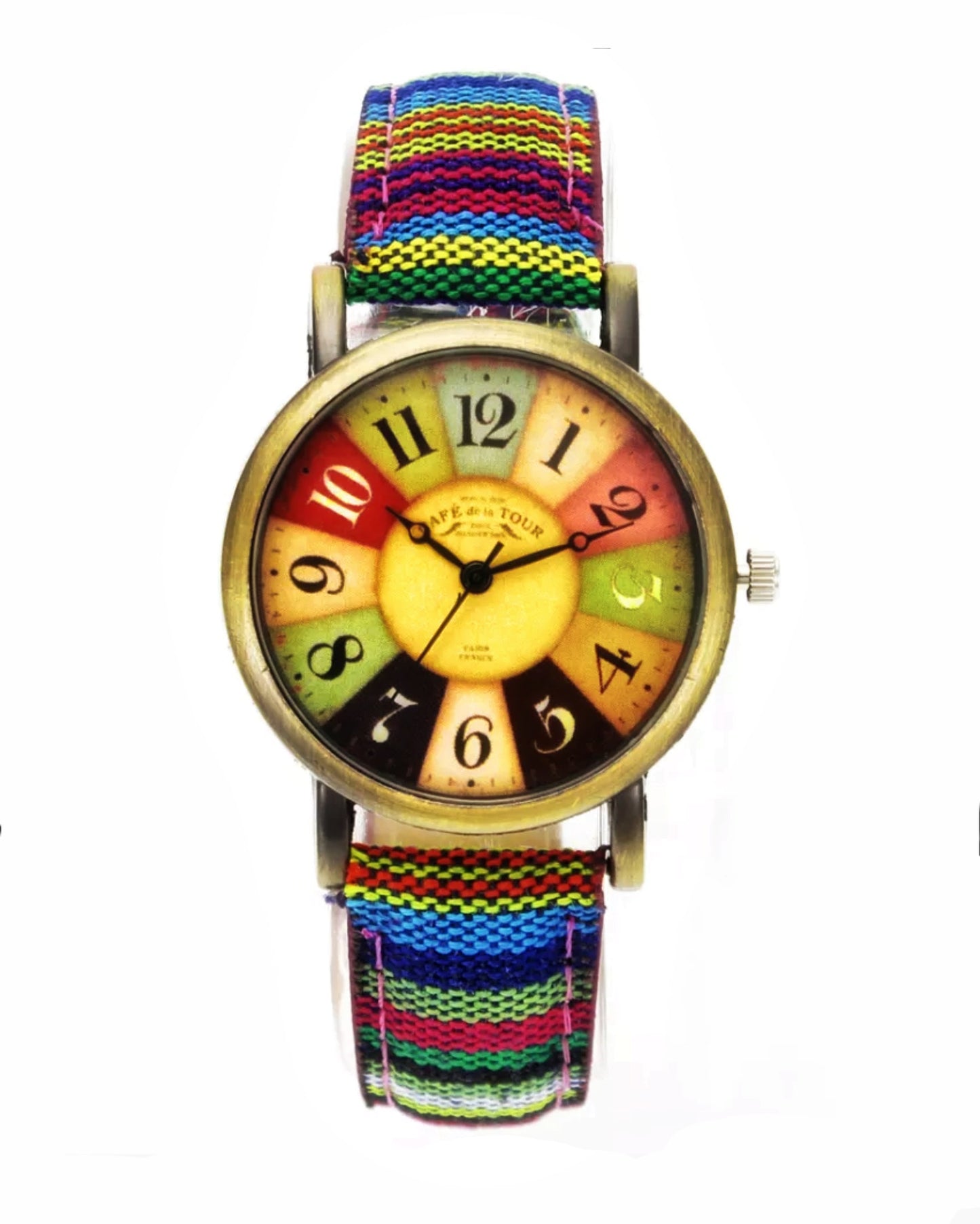 Retro bunte altmodische Band-Armbanduhr