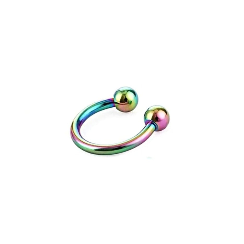 Stainless Steel Horseshoe Ball Septum Rings - Pretty Savage Jewellery