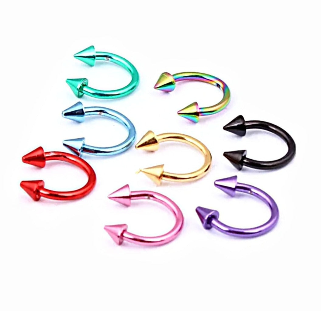 Stainless Steel Horseshoe Cone Septum Rings - Pretty Savage Jewellery