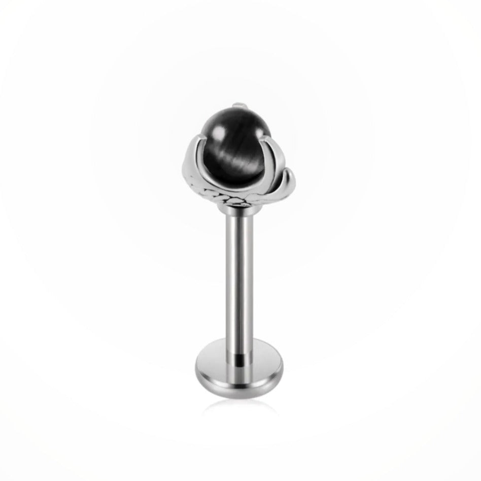 Black Dragon Claw Threaded Labret Stud - Pretty Savage Jewellery