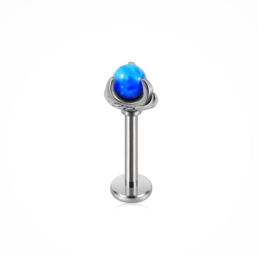 Blue Dragon Claw Treaded Labret Stud - Pretty Savage Jewellery