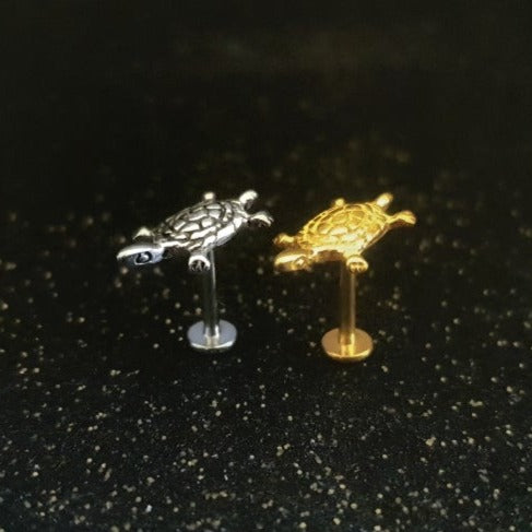 Turtle Threaded Labret Studs - Pretty Savage Jewellery