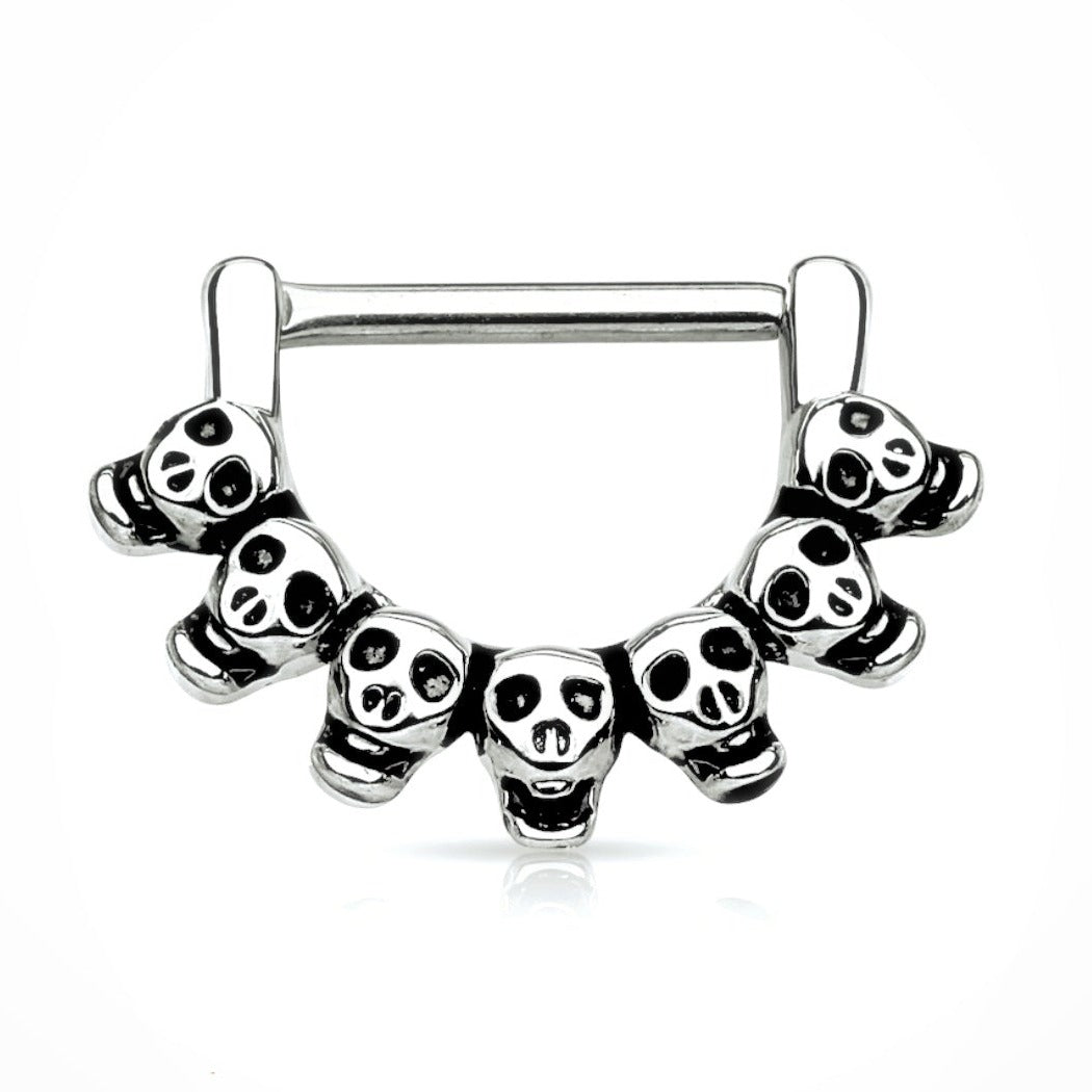 Skull Hinged Stainless Steel Septum Ring - Pretty Savage Jewellery