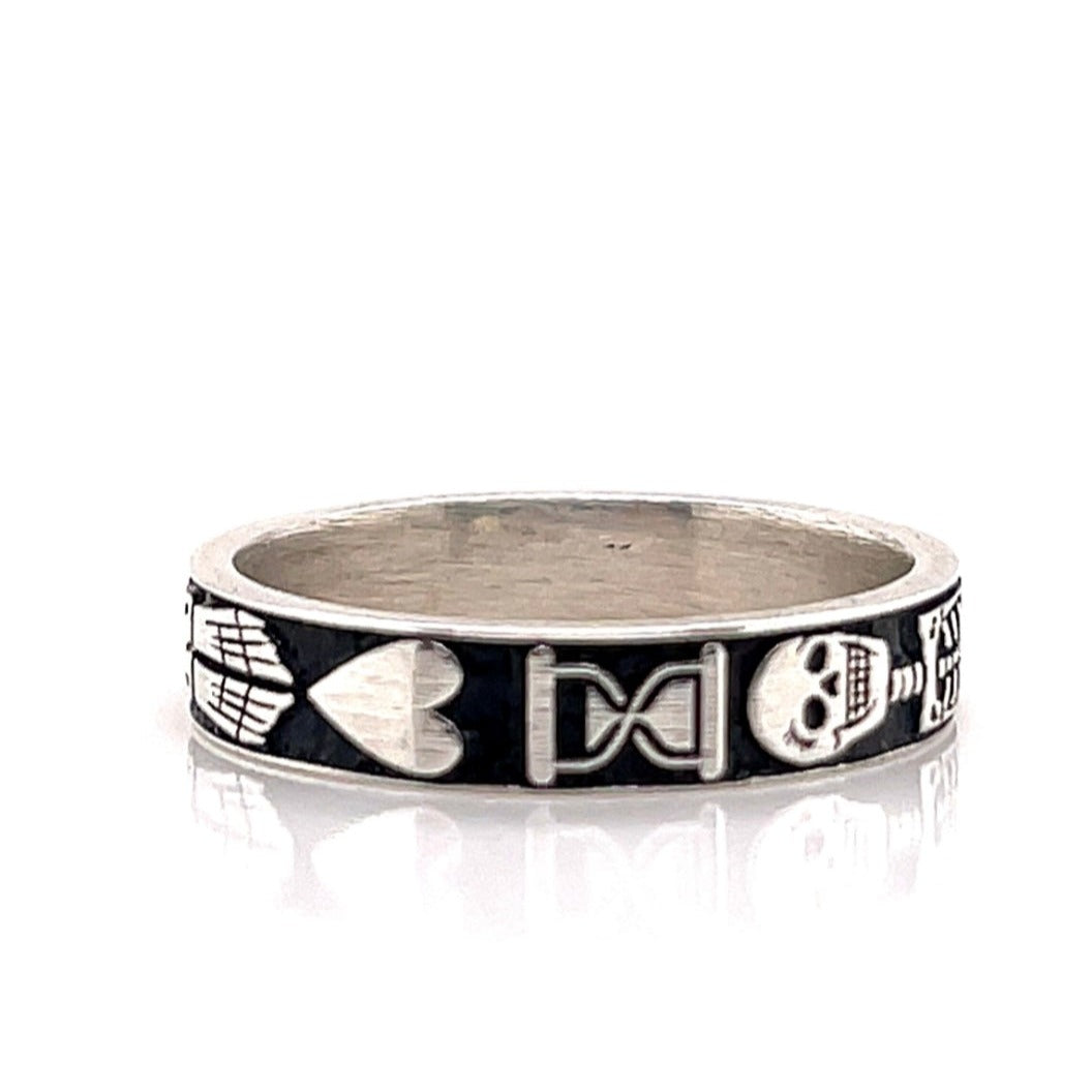 Memento Mori 925 Sterling Silver Vintage Ring - Pretty Savage Jewellery