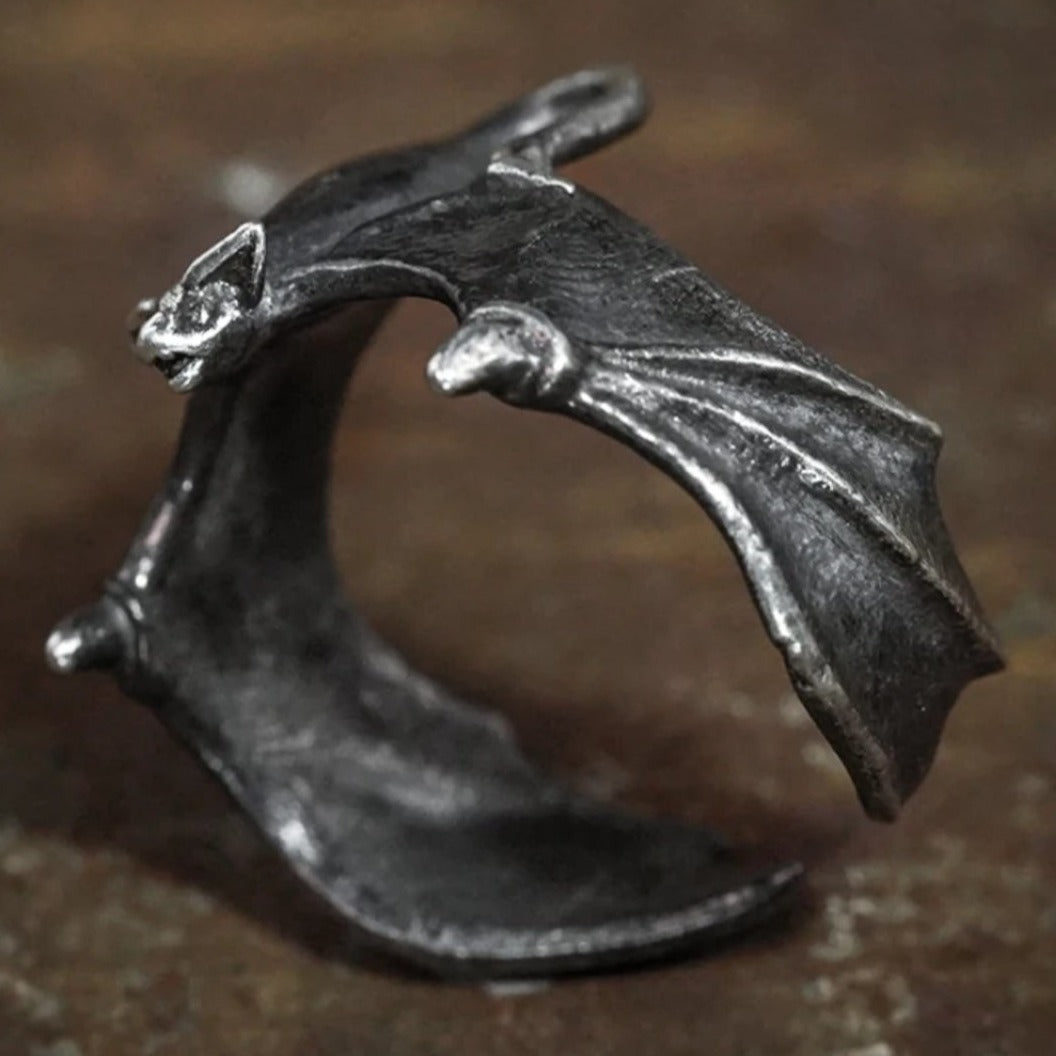 Bat 925 Sterling Silver Adjustable Ring - Pretty Savage Jewellery