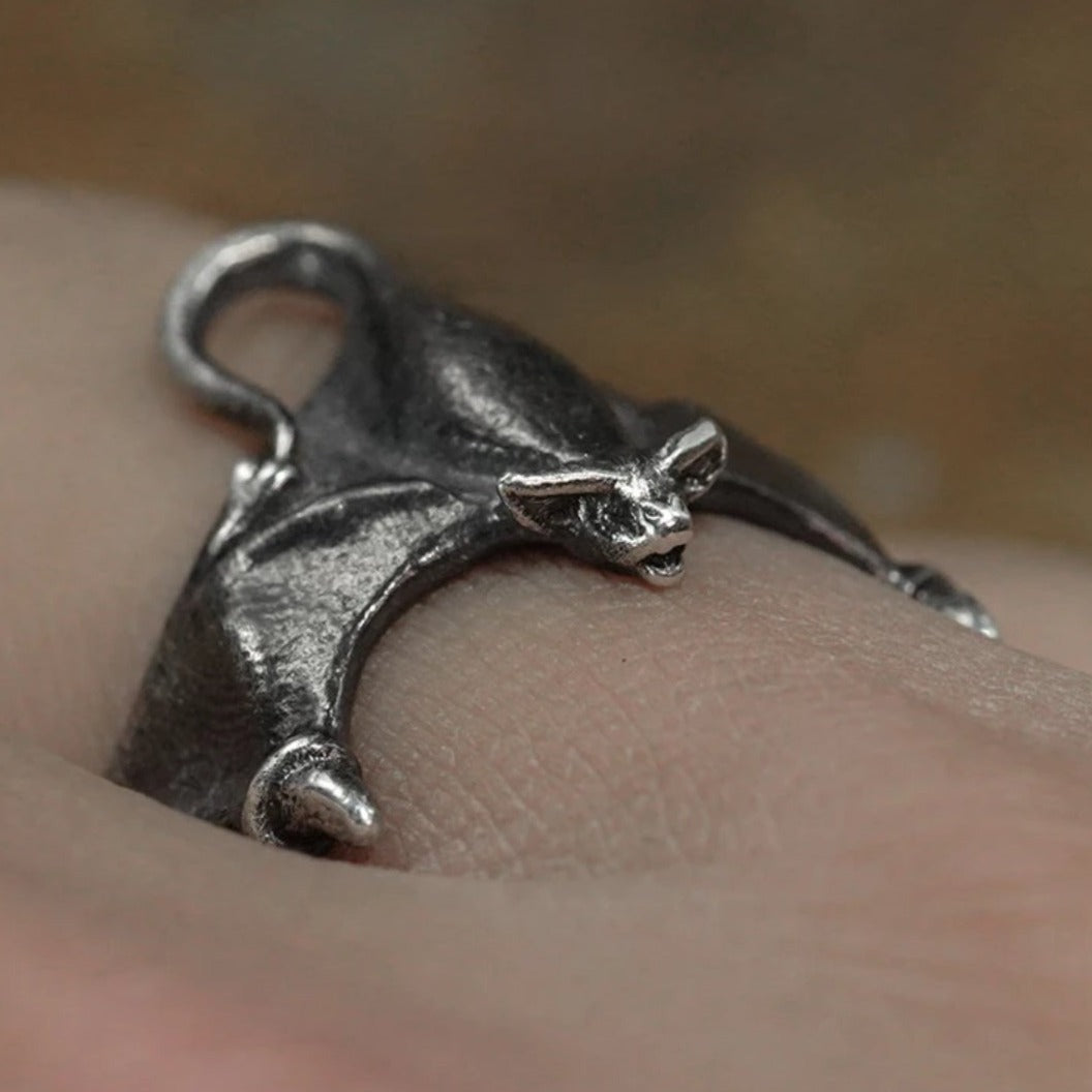 Bat 925 Sterling Silver Adjustable Ring - Pretty Savage Jewellery