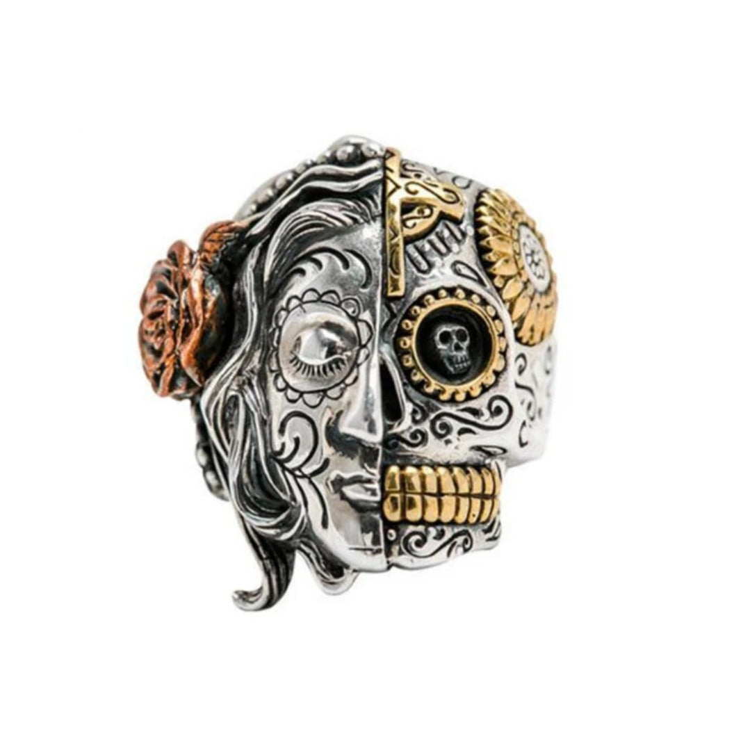 Two Faced Skull 925 Sterling Silver Ring - Pretty Savage Jewellery