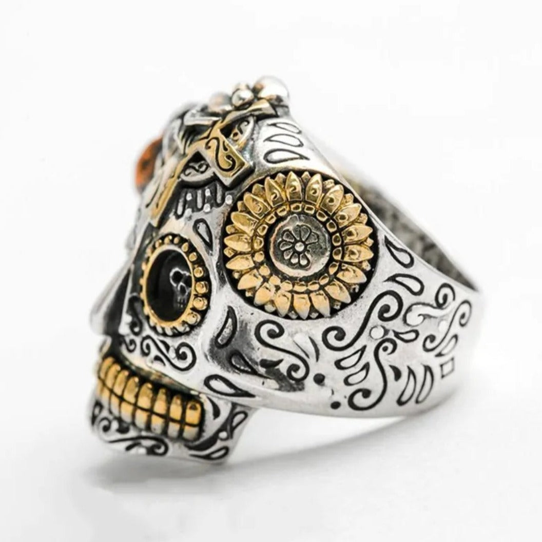 Two Faced Skull 925 Sterling Silver Ring - Pretty Savage Jewellery