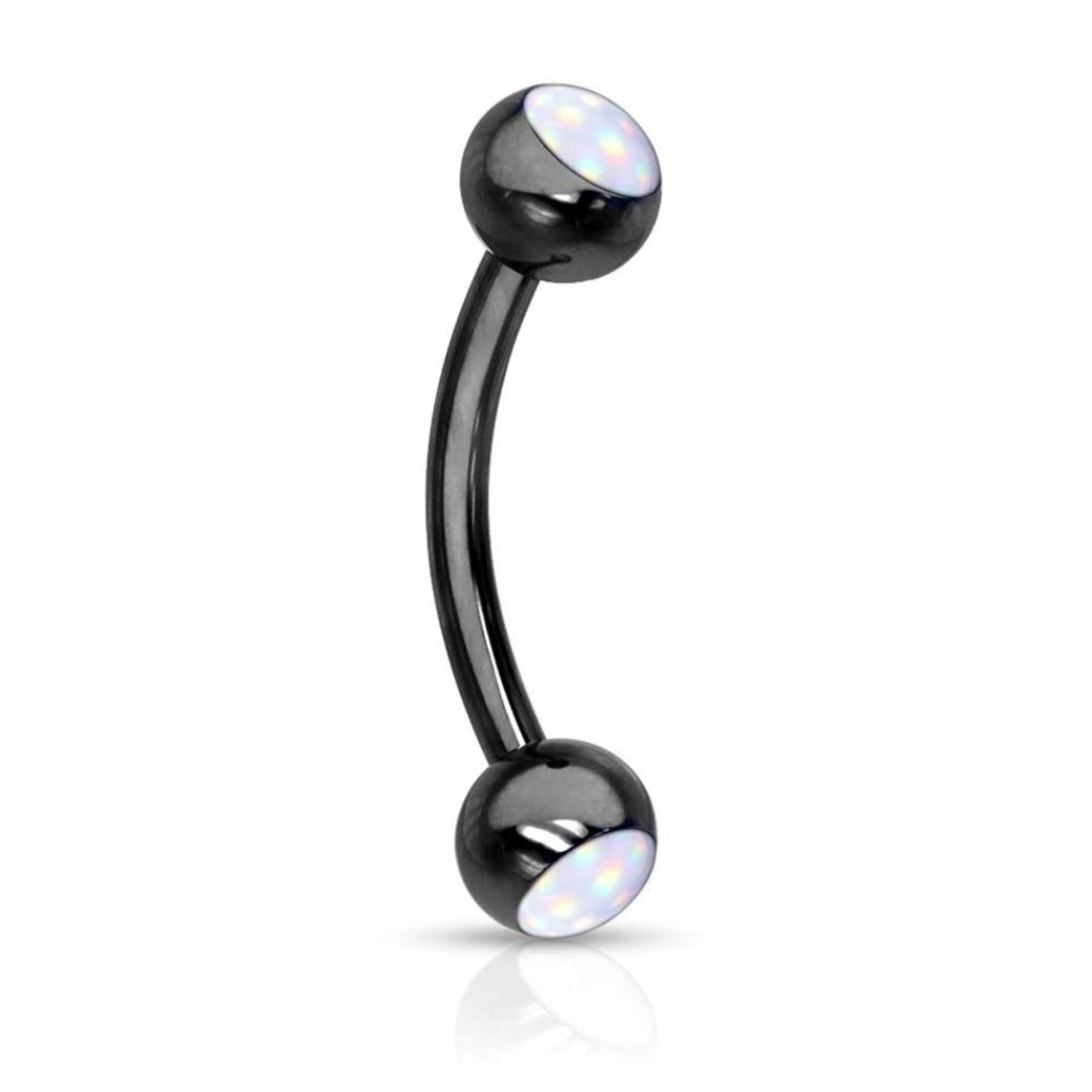 Black Stainless Steel Curved Barbell - Pretty Savage Jewellery