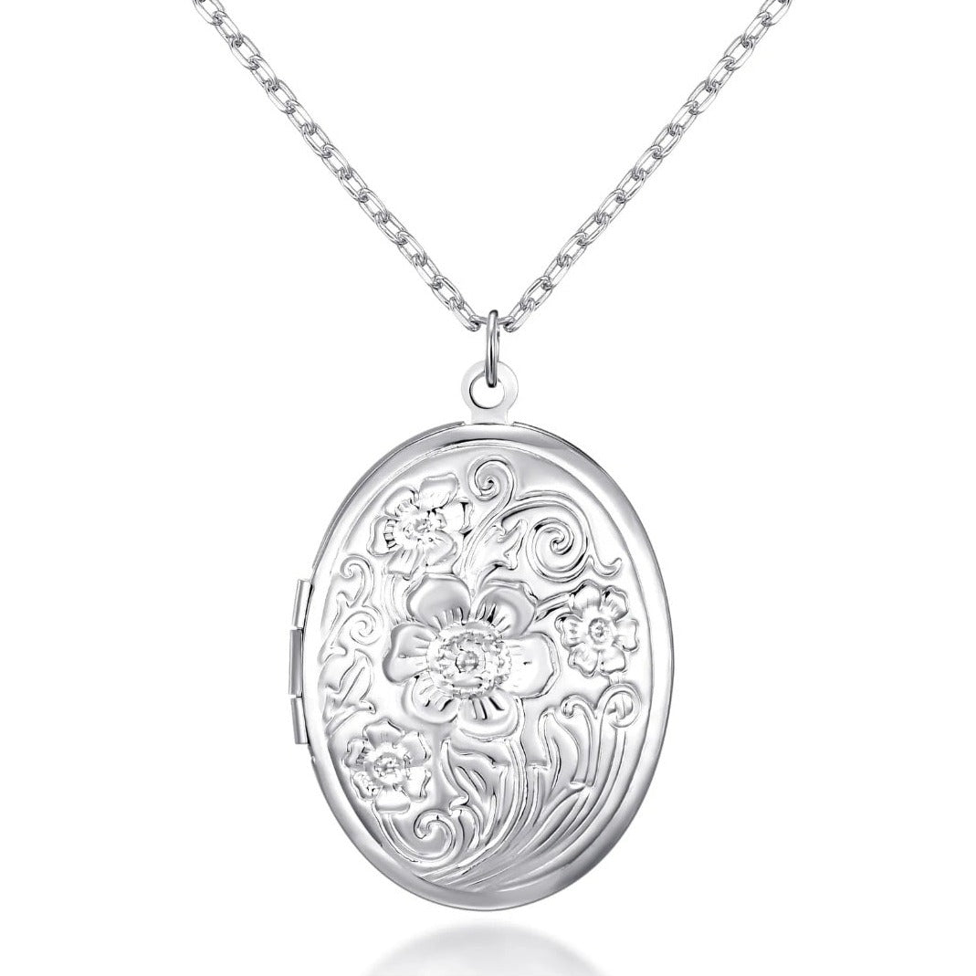 Silver Plated Oval Locket - Pretty Savage Jewellery