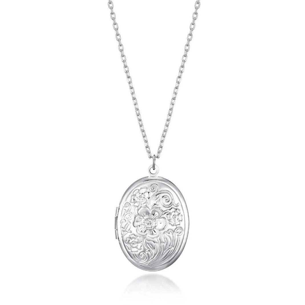 Silver Plated Oval Locket - Pretty Savage Jewellery