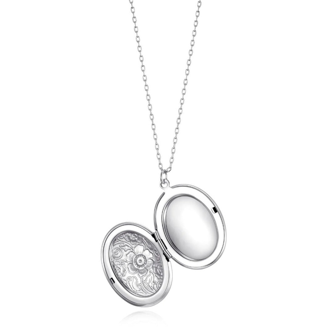 Silver Plated Oval Locket - Pretty Savage Jewellery