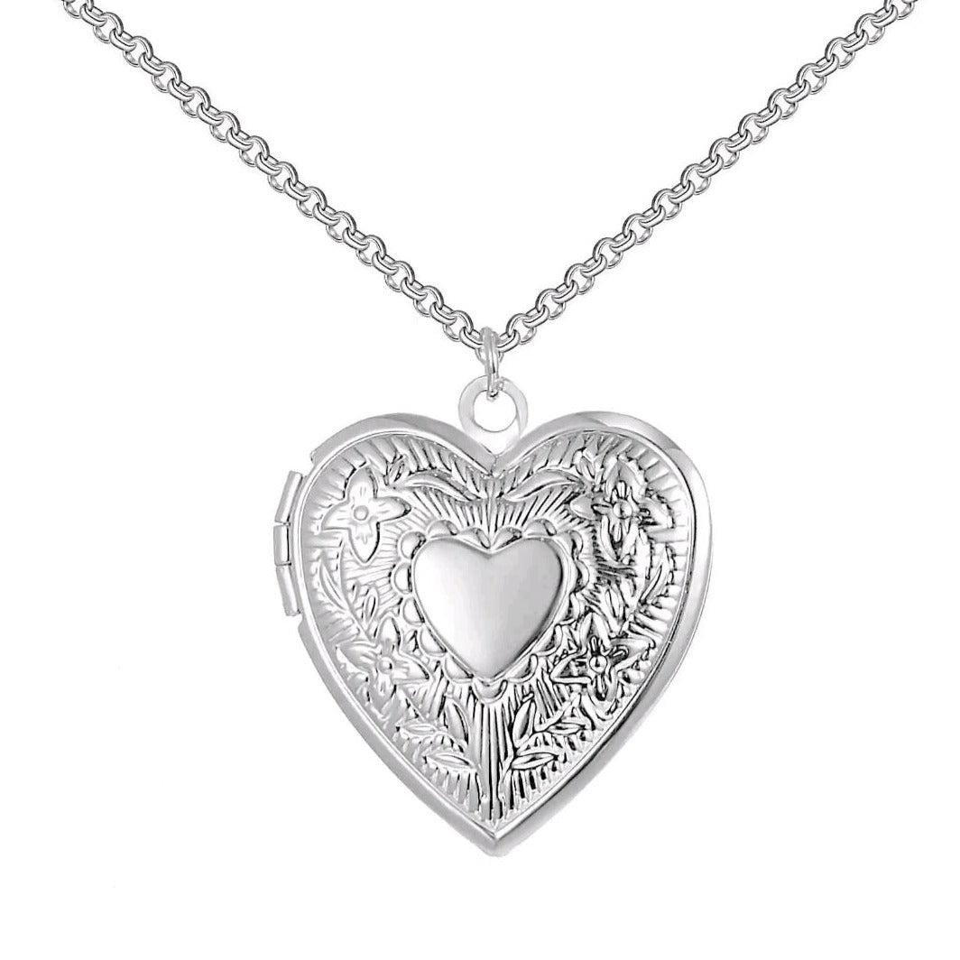 Silver Plated Heart Locket - Pretty Savage Jewellery