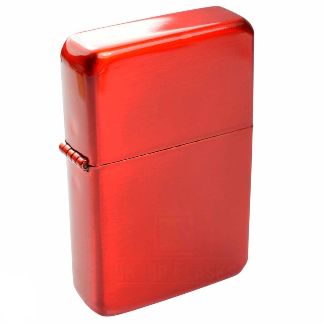 Glossy Red Plain Flip Lighter