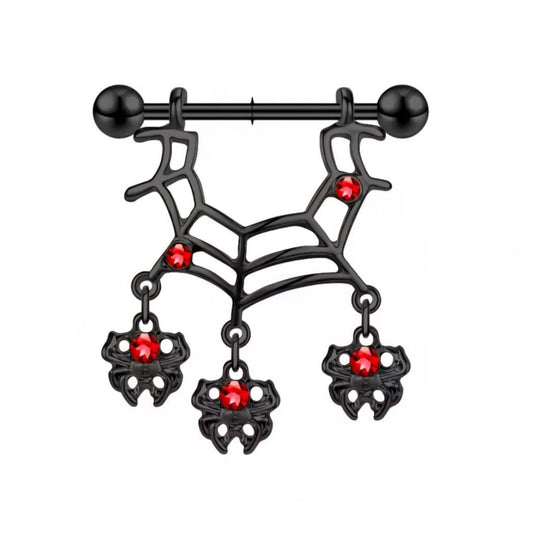Spider Web Nipple Barbell 14G