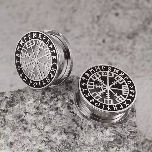 Viking Rune Stainless Steel Ear Tunnel