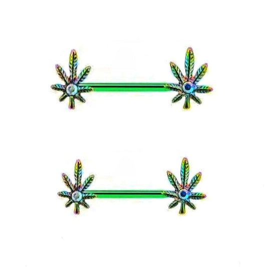 Cannabisblatt Regenbogengrüner Nippelriegel