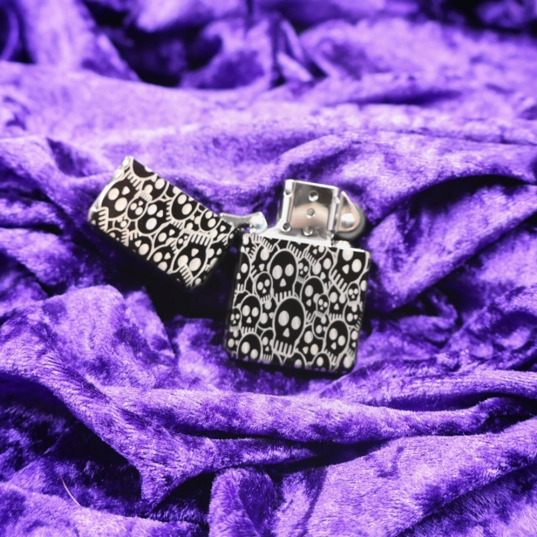 Skulls Black Flip lighter - Pretty Savage Jewellery