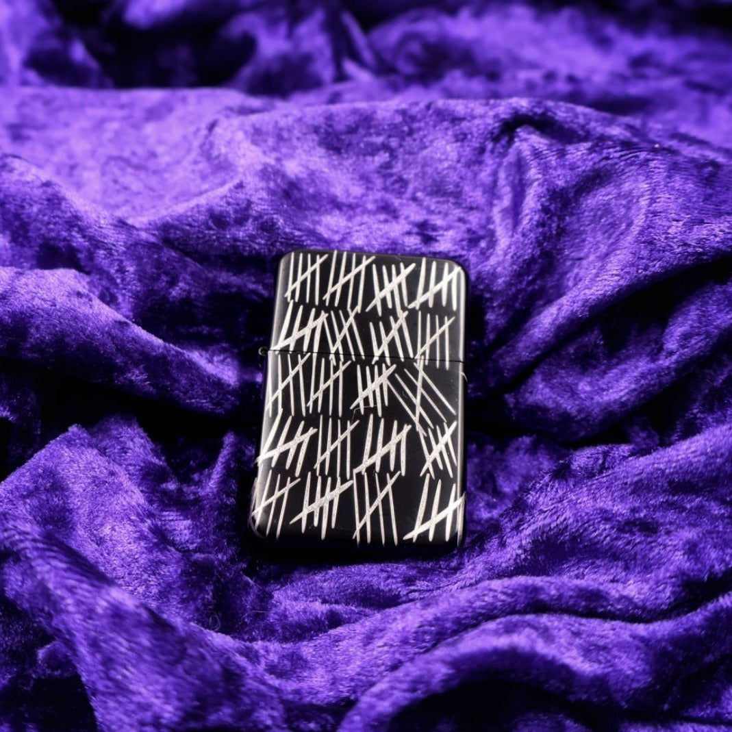 Tally Count Black Flip Lighter - Pretty Savage Jewellery