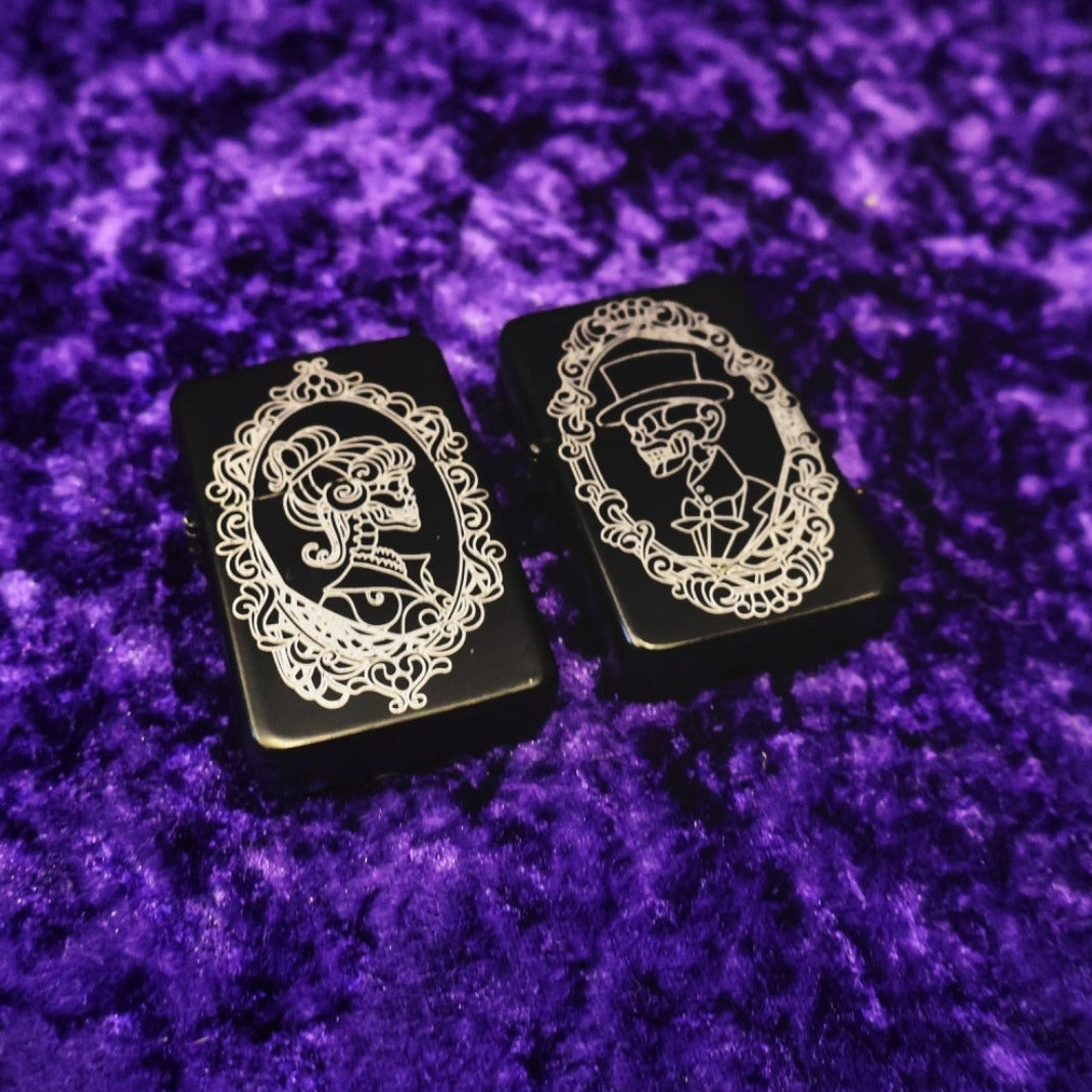 Skeleton Groom & Bride Skull Petrol lighter - Pretty Savage Jewellery