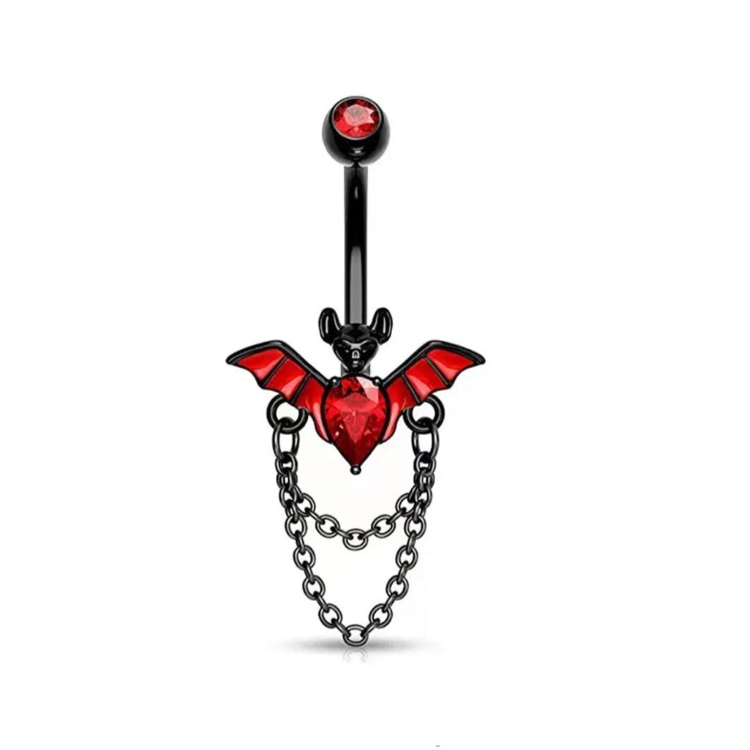 Vampire Dangle Bat Belly Bar - Pretty Savage Jewellery