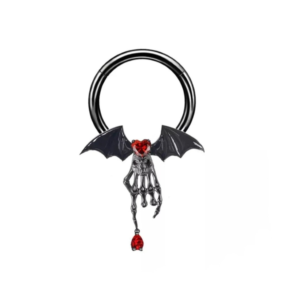 Skeleton Hand Hinged Septum Ring - Pretty Savage Jewellery