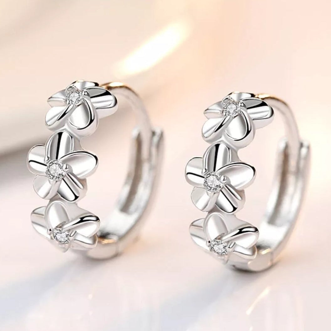 Flower 925 Sterling Silver Earrings - Pretty Savage Jewellery